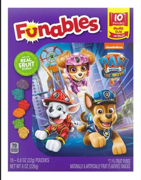 Funables Paw Patrol: Bocadillos de Fruta con Puré Natural